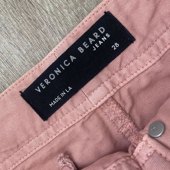Veronica Beard Rinley Straight Ankle Jeans Pants Women’s 29 Belted Pink Preppy - Picture 7 of 13